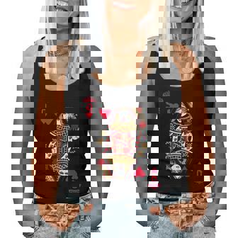 Queen Of Hearts Graphique Pour Avec Cartes À Jouer Et Roses Débardeur pour femme - Cadeauxyz