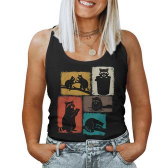 Raccoon Vintage Collage Trash Panda Lover Women Tank Top | Seseable CA