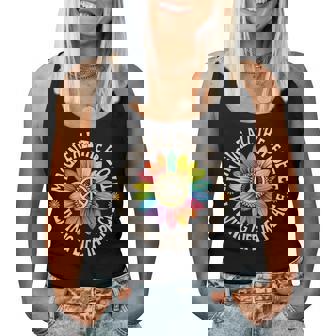 Retro Peace Flower Imagine All The People Boho Hippie 70S Women Tank Top | Seseable UK