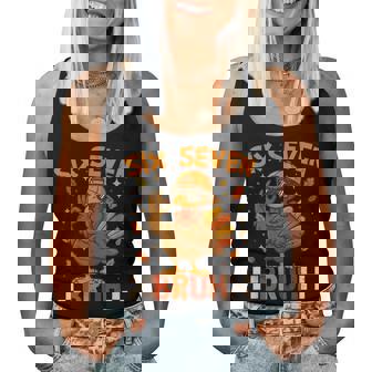 Retro Six Seven Bruh 67 Fall Thanksgiving Turkey 6 7 Meme Women Tank Top - Monsterry