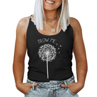 Retro Vintage Blow Me Dandelion Minimalist Graphic Women Tank Top - Thegiftio UK