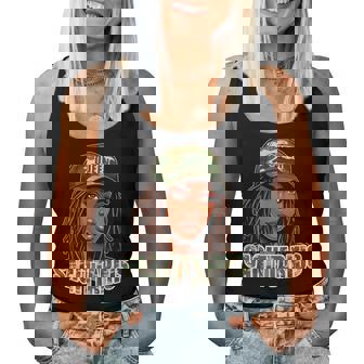 Sagittarius Queen Camo Hat Locs Birthday Black Woman Women Tank Top | Mazezy