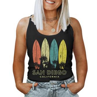 San Diego California Retro Surfboards Vintage Boys Girls Women Tank Top | Mazezy