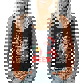 Santa Drinking Beer- It's The Most Wonderful Time For A Beer Women Tank Top | Mazezy