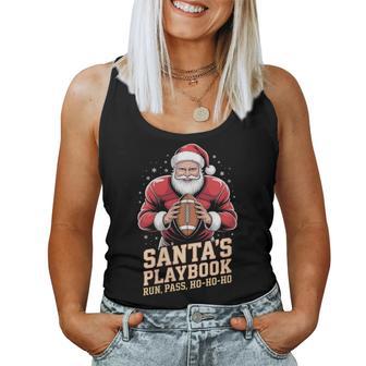 Santa Football Playbook Holiday Women Tank Top - Thegiftio