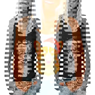 Santa Pembroke Welsh Corgi Christmas Welsh Corgi Dog Mom Women Tank Top - Seseable