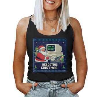 Santa's Tech Support Rebooting Christmas Retro Women Women Tank Top - Thegiftio UK