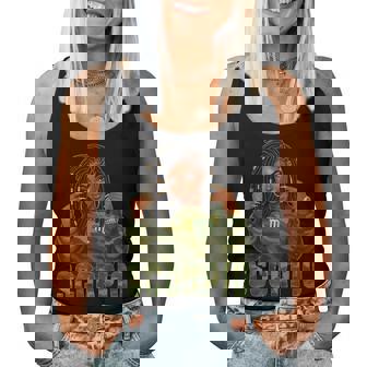 Scorpio Queen Loc'd Black Woman Camo Zodiac Sign Women Tank Top - Monsterry