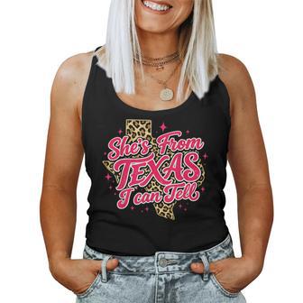 She's From Texas I Can Tell Retro Vintage Texas Girl Women Tank Top - Thegiftio UK
