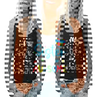 My Sister Is Au-Some Autism Awareness Squad Support Brother Women Tank Top | Seseable FR