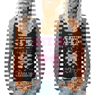 Sister Of Birthday Girl Coquette Bow Party Family Matching Women Tank Top - Seseable