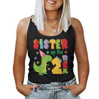 Sister Of The Two Rex 2Nd Birthday Boy Dinosaur T-Rex Women Tank Top | Seseable FR