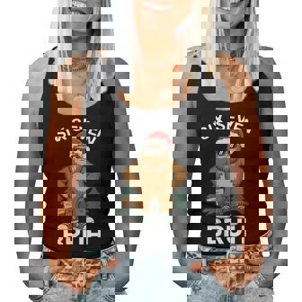 Six Seven Bruh Bigfoot Santa Hat Meme Christmas Women Tank Top - Monsterry