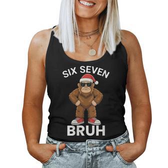 Six Seven Bruh Bigfoot Christmas Santa Cool Sasquatch Women Tank Top - Monsterry