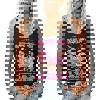 Sleigh Girl Gingerbread Pink Santa Christmas Xmas Girl Women Tank Top | Seseable UK