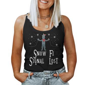 Snow-Fi Signal Lost Snow Christmas Robot Dad Women Tank Top - Thegiftio UK