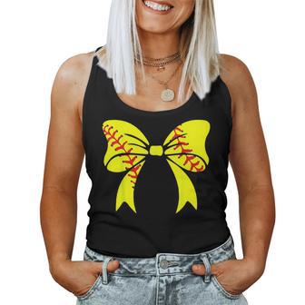 Softball Bow Softball Player For Women Mom Girl Women Tank Top - Thegiftio UK