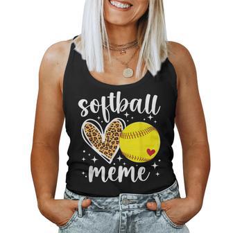Softball Meme Heart Grandma Meme Of A Softball Player Women Tank Top - Thegiftio UK