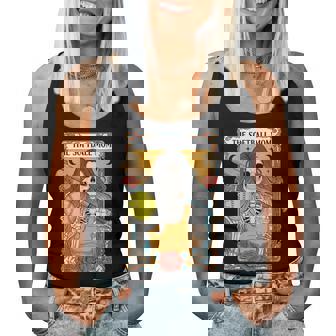 Softball Mom Tarot Card Skeleton Mom Floral Iced Coffee Women Tank Top - Monsterry