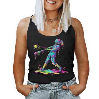 Softball Player Girl Ice Cream Softball Drip Women Tank Top - Thegiftio UK