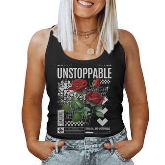 Streetwear Graphic Dark Floral Urban Aesthetic Fashion Women Tank Top | Seseable UK