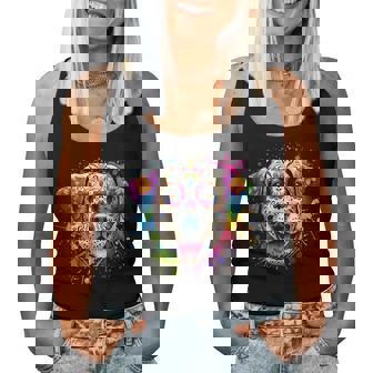 Sugar Skull Dog Dia De Los Muertos For Women Women Tank Top - Thegiftio