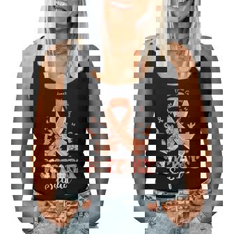 Support Squad Peach Ribbon Butterfly Endometrial Cancer Women Tank Top - Thegiftio