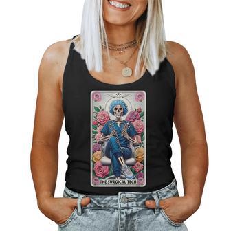 The Surgical Tech Tarot Card Skeleton Rose Flower Or Nurse Women Tank Top - Thegiftio UK