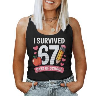 I Survived 67 Days Of School Six Seven 6 7 Teacher 67 Days Women Tank Top - Thegiftio UK
