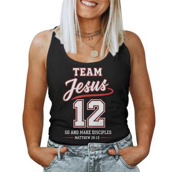 Team Jesus 12 Go And Make Disciples Christian Baseball Women Tank Top - Monsterry