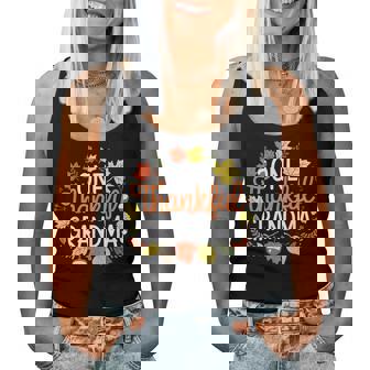 Thanksgiving Family Members Fall Matching Costume One Thankful Grandma Thanksgiving Autumn Fall Grandma Women Tank Top - Monsterry