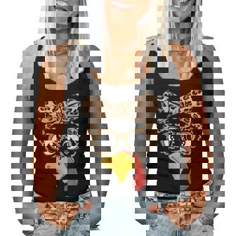 Thanksgiving Outfit Girls Turkey Face Leopard Glasses Women Tank Top | Seseable CA