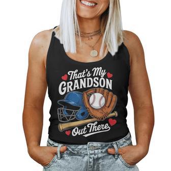 That's My Grandson Out There Baseball Grandma And Grandson Women Tank Top - Monsterry