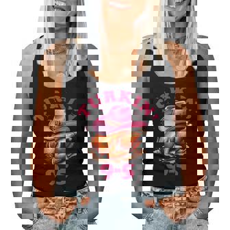 Turkin' 9 To 5 Cute Fall Western Thanksgiving Cowgirl Women Tank Top | Mazezy