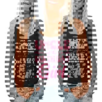 Uncle Of The Birthday Girl Family Pink Coquette Bow Women Tank Top - Thegiftio