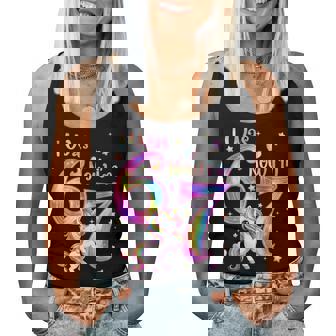 Unicorn I Was 6 Now I'm 7 Six Seven 7Th Bday Birthday Girl Women Tank Top | Seseable UK