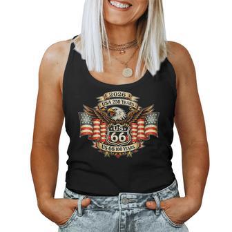 Usa 250 Us Highway 66 Mother Road Anniversary Eagle Tattoo Women Tank Top - Monsterry