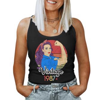 Vintage 1987Eñoras 37 Cumpleaños Retro 37Th Birthday Camiseta sin mangas para mujer - Regaloses
