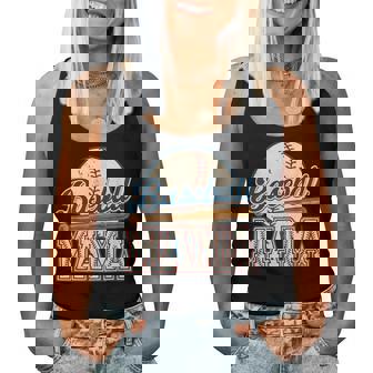 Vintage Baseball Mama Game Day Baseball Season Sports Mom Women Tank Top - Thegiftio