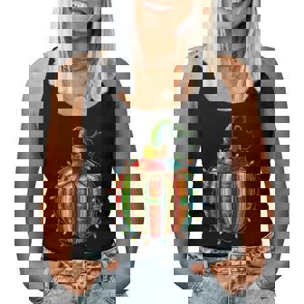 Vintage Book Ornament Christmas Librarians Bookworm Teacher Women Tank Top | Seseable CA