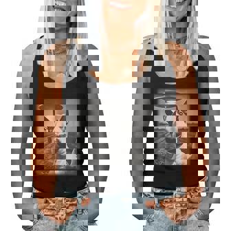 Vintage English Bull Terrier Ufo Alien Selfie Dog Mom Dad Women Tank Top - Monsterry