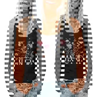 Vintage Floral I Am Aunt Tifa Women Tank Top - Thegiftio