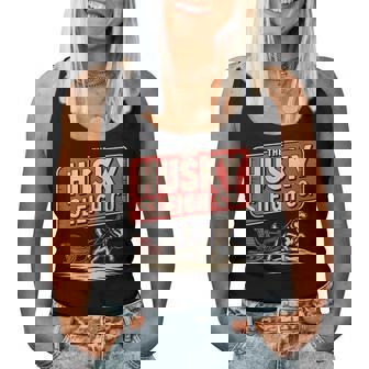 Vintage Husky Sleigh Co Retro Christmas Dog Women Tank Top - Seseable