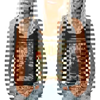 Vintage Japanese Cat Book Lovers Librarian Cat Dad Teacher Women Tank Top | Seseable FR