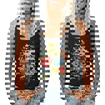 Vintage Wildflowers Watercolor Graphic Floral Gardening Women Tank Top | Seseable UK