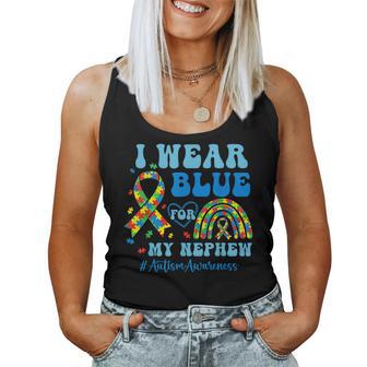 I Wear Blue For My Nephew Autism Awareness Autism Aunt Uncle Women Tank Top | Seseable FR