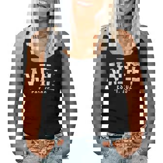 Wife Est 2025 Just Married Honeymoon Classic Bold Font Women Tank Top | Mazezy