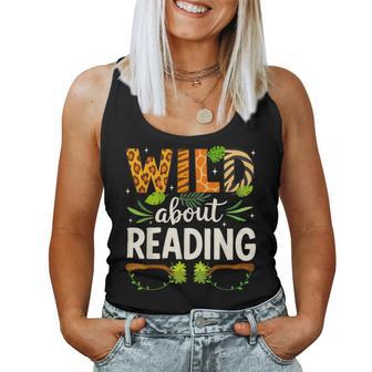 Wild About Reading Librarian Teacher Student Reading Lover Women Tank Top - Thegiftio