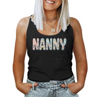 Wildflowers Nanny Floral Mother's Day Nanny Women Tank Top - Thegiftio UK