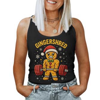 Xmax Gym Gingerbread Man Costume Cool Gingershred Christmas Women Tank Top - Monsterry